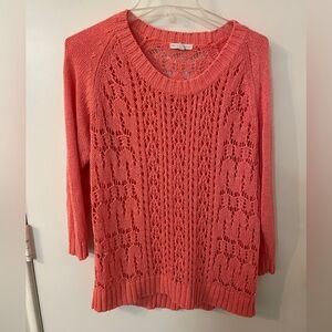 New York and Company crochet 3/4 sleeve blouse